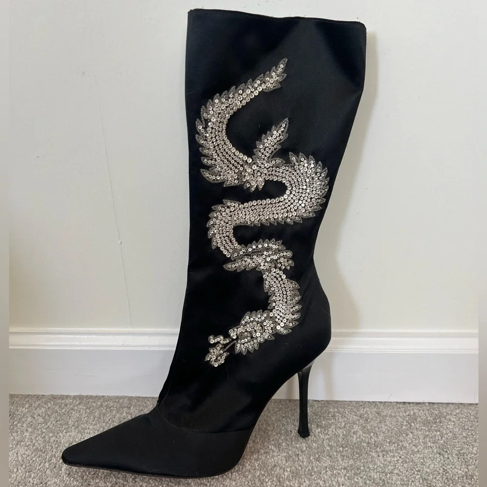 Rene Caovilla Sequin Boots Size 41 - Picture 2 of 4